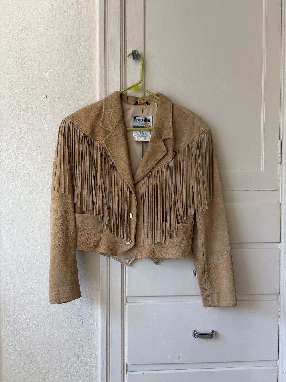 PIONEER Tan Suede Fringe Cropped Jacket